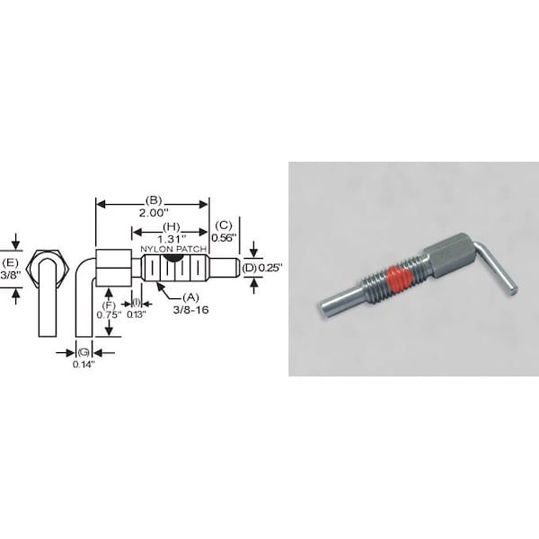 S & W Manufacturing L-Hdle Lck, Stl, Nose w/P, 3/8-16", 1.31" LNW-3 - main